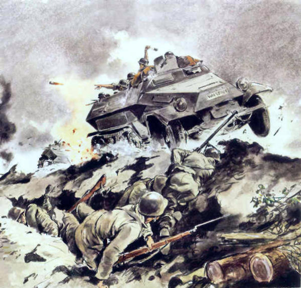 Motorized infantry in attack