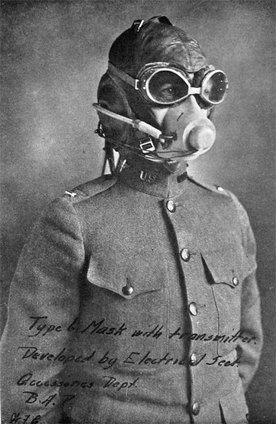 Aviator's Oxygen Mask in Position, Ready for Use 