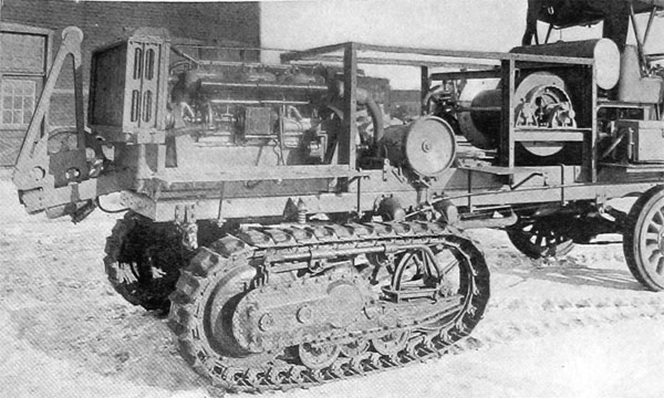 6-Cylinder, 100-H. P. Rear Windlass Engine Caterpillar, Tractor Adapter, for Towing and Controlling Observation Balloons 
