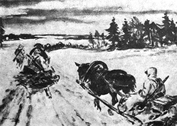 GERMAN SUPPLY COLUMN using Russian Panje sleighs